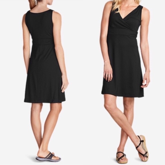 EDDIE BAUER Travex Aster Crossover Dress in Geometric Print - Picture 1 of 9